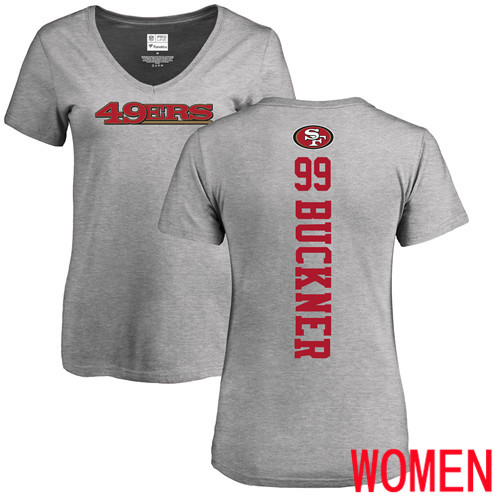 San Francisco 49ers Ash Women DeForest Buckner Backer #99 NFL T Shirt->nfl t-shirts->Sports Accessory